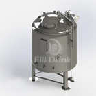 Round Bottom 1 Layer Liquid Mixing Tank Heated Mixing Vessel CIP Spraying Ball And Anti Foam Outlet