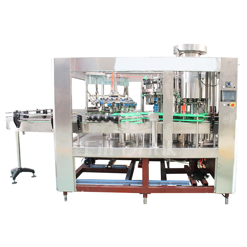 Touch Screen CIP Cleaning Beer Bottling Equipment 1800BPH Motor Conveyor Precise Valve